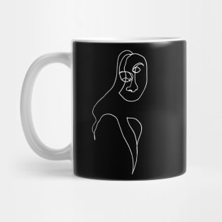 Continuous line drawing face #2 graphic (white line) Mug